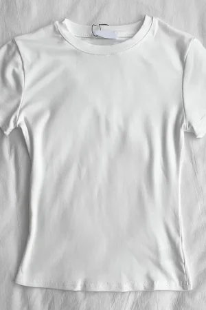 White Black Grey O Neck Short Sleeve Cotton Sexy Women's T Shirt Summer Skinny Slim Basic Solid Top Casual Woman Tshirt Clothing